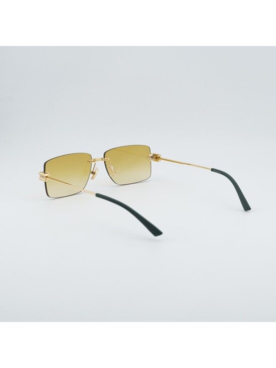 Bottega Veneta BV1126S 006 Sunglasses Gold Rectangle Frame, Yellow Lenses main image 10